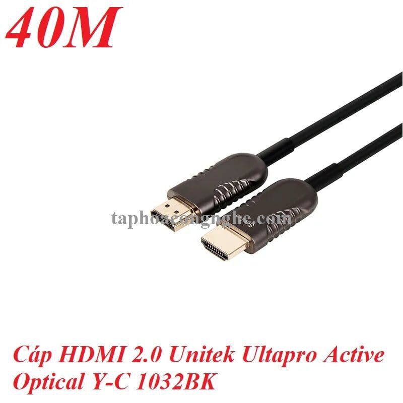 Unitek 95384 Y-C1032BK 40M 4k 60Hz Màu Xanh Lam Cáp Hdmi chuẩn 2.0 sợi quang Ultrapro 30095384